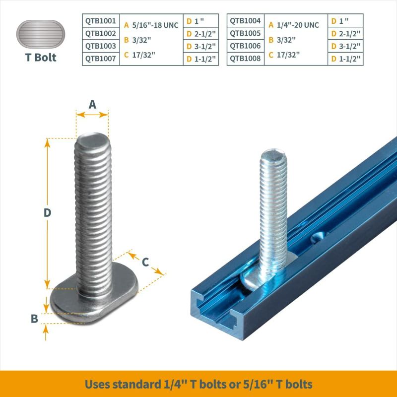 Photo 2 of POWERTEC 71373 Double-Cut Profile Universal T-Track (48") W/Double Cut Profile | EZ Mount Predrilled Holes, 2 Pack