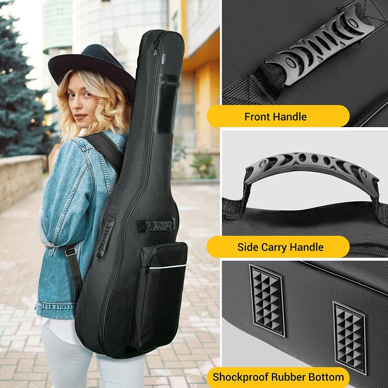 Photo 2 of CAHAYA Guitar Bag Upgraded Premium Version for 40 41 42 Inch Acoustic Guitar Gig Bag 0.5in Thick Sponge Overly Padded Water Resistent Guitar Case Soft Guitar Backpack Case
