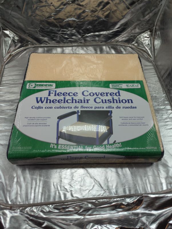 Photo 2 of Essential Medical Supply Fleece Covered Wheelchair Cushion, 16 Inches X 16 Inches X 3 Inches 16" x 16"