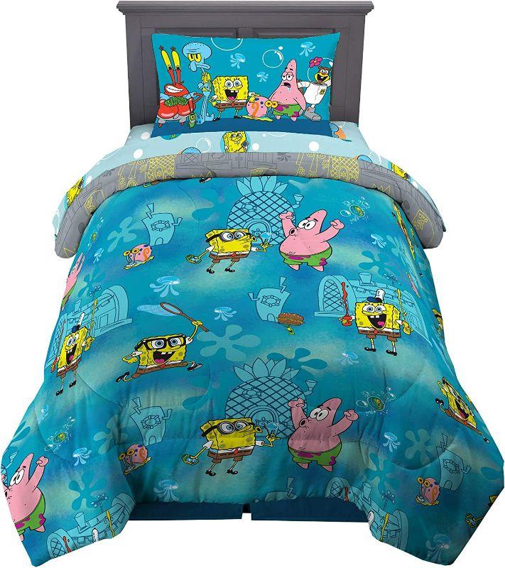 Photo 1 of Franco Kids Bedding Super Soft Comforter and Sheet Set, 4 Piece Twin Size, Spongebob
