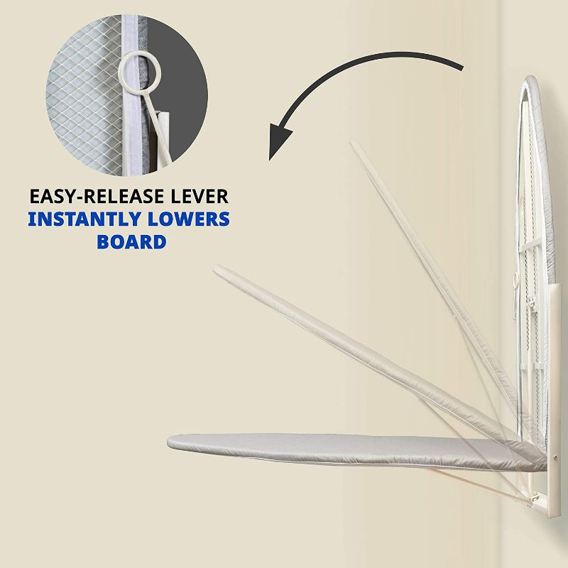 Photo 1 of Ivation Wall-Mounted Ironing Board | Foldable 36.2” x 12.2” Ironing Station for Home, Apartment & Small Spaces | Sturdy Folding Board, Easy-Release Lever, Removable Cotton Cover & Mounting Hardware
