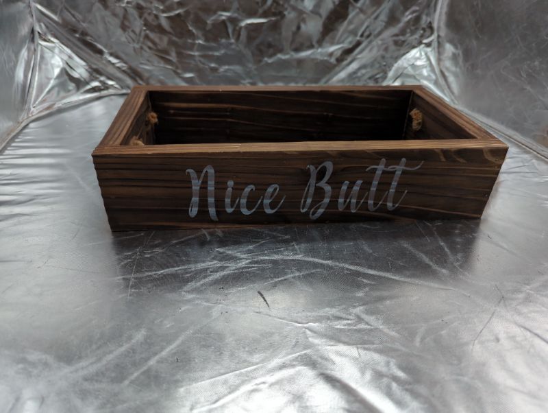 Photo 2 of Nice Butt Bathroom Decor Box, One Box with Print on 2 Sides Farmhouse Bathroom Decor Nice Butt Bathroom Box Toilet Box, Hello Sweet Cheeks Bathroom Box Rustic Decor, Toilet Organizer Farmhouse Decor
