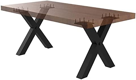 Photo 3 of Orgerphy 16" X-Shape Metal Bench Legs (2PCS)| 16" Height 15.7" Wide X-Frame Heavy Duty End Table Legs Bench Legs | Mid Century Modern Metal Legs for Coffee Table Furniture Bench Legs (16"H x 15.7"W)
