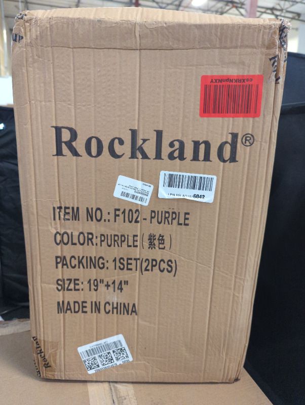 Photo 3 of Rockland Fashion Softside Upright Luggage Set, Purple, 2-Piece (14/19) 2-Piece Set (14/19) Purple Standard Packaging