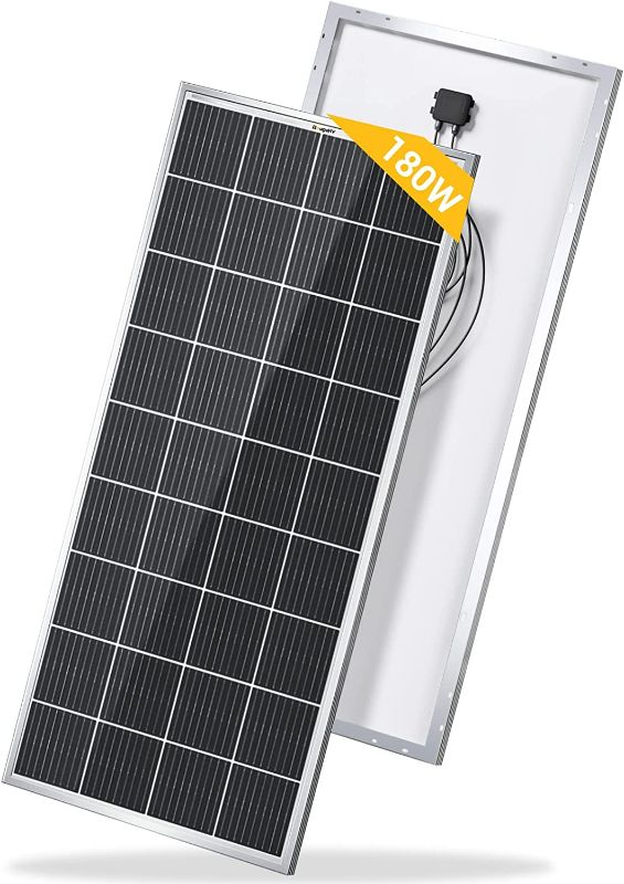 Photo 1 of BougeRV 9BB Cell 180 Watts Mono Solar Panel,20.5% High Efficiency Module Monocrystalline Technology Work with 12 Volts Charger for RV Camping Home Boat Marine Off-Grid
