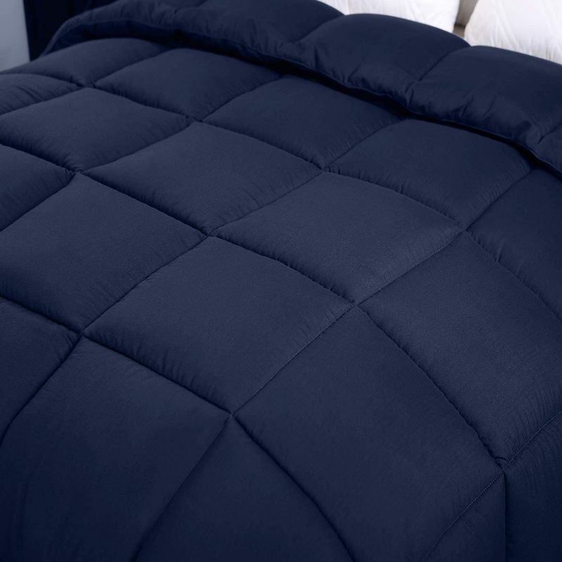 Photo 2 of Utopia Bedding All Season 250 GSM Comforter - Plush Siliconized Fiberfill Comforter King Size - Box Stitched (King/Cal King, Navy)
