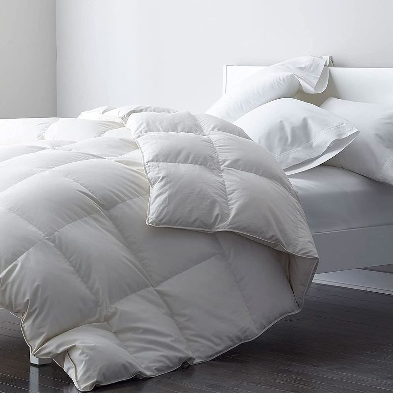 Photo 1 of DWR Premium Feather Down Comforter Duvet Insert - 100% Skin-Friendly Cotton Cover, Medium Weight Quilted for All Season Bedding (King, Ivory White)
