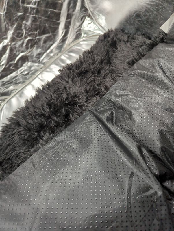Photo 2 of Black Fuzzy 100% Polyester Dog Bed - Black - 24x36"