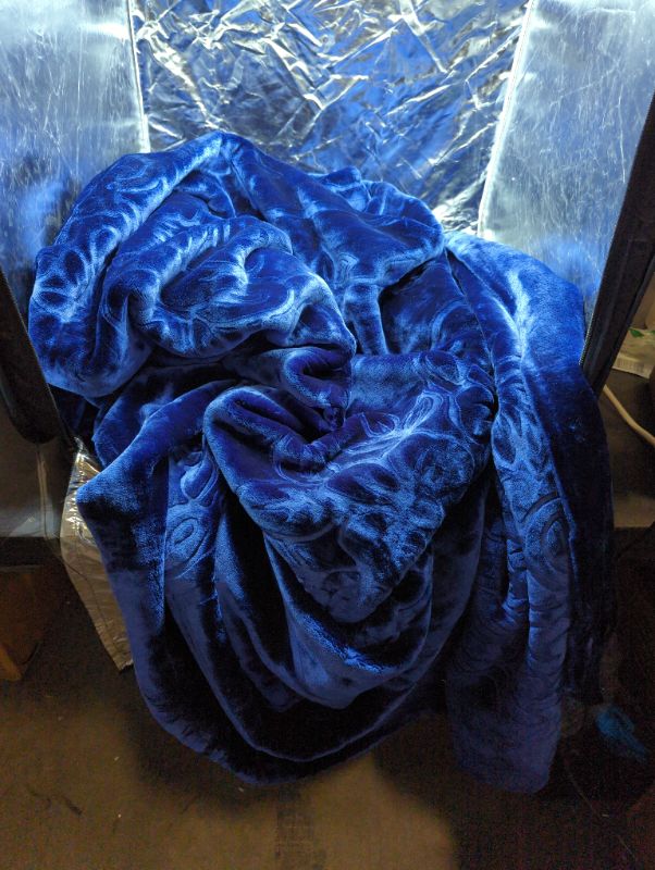Photo 2 of Plush Velvet King Size Blanket - Navy