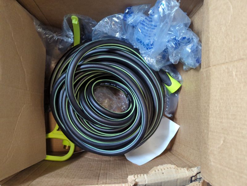 Photo 2 of Grace Green Garden Hose,Hybrid 5/8 in.×75FT Water Hose, Both End SwivelGrip, Heavy Duty, Light Weight, Flexible
