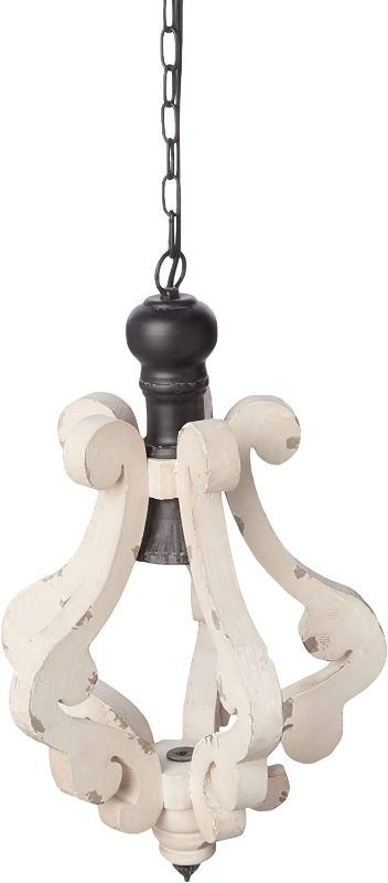 Photo 1 of A&B Home DS35539 Harper 1-Light Wood & Metal Chandelier, 12.5" x 12.5" x 21"
