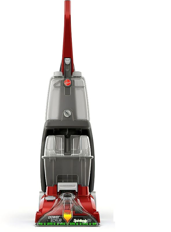 Photo 1 of Hoover Power Scrub Deluxe Carpet Cleaner Machine, Upright Shampooer, FH50150V, Red