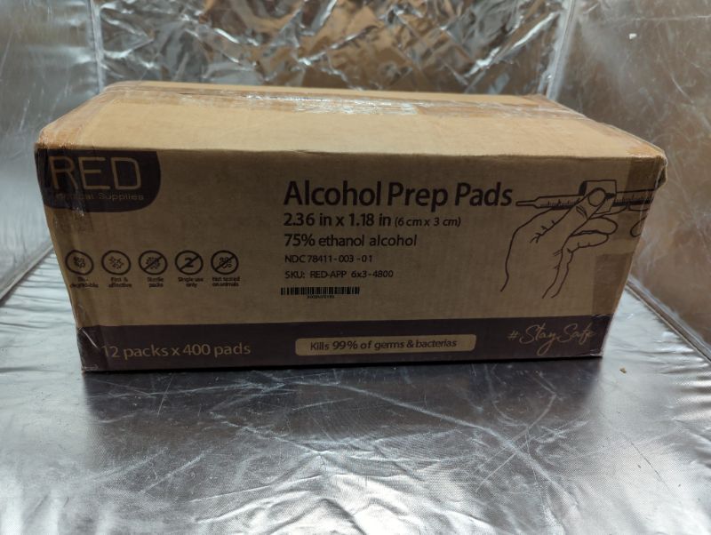 Photo 3 of Alcohol Prep Pads 400 Pack 6X3cm - Sterile 75% Alcohol Wipes - Thick Cotton Individually Wrapped Wet Wipes - Latex Free & Biodegradable Alcohol Swabs- 12 Packs of 400
