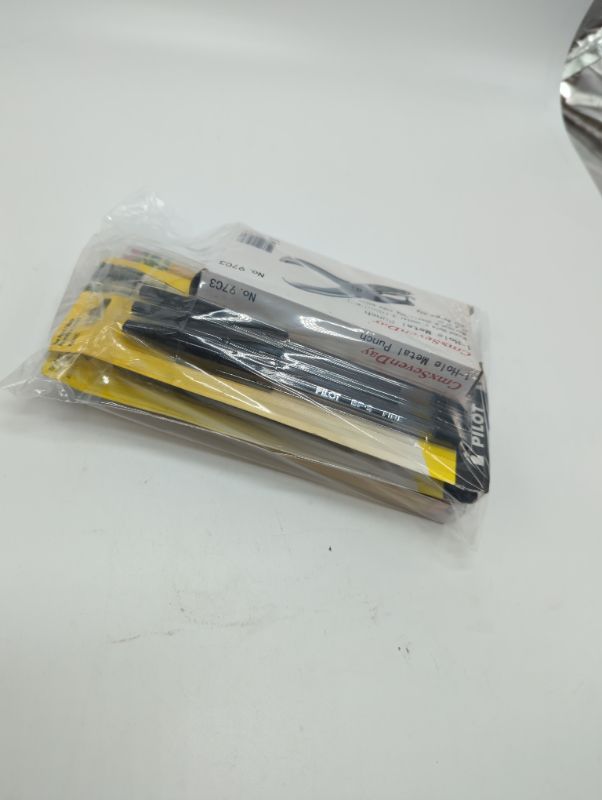 Photo 5 of Office Bundle - 2 Packs Pilot Fine Point Pens (3pens/pack) - 1 Metal Hole Punch - 1 Pack of 30 Ticonderoga #2 Pencils