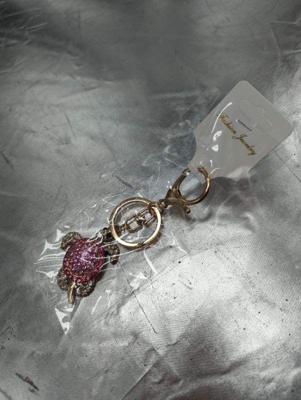 Photo 2 of 3 Pack - Pink/Purple/Blue - Sea Turtle Crystal/Rhinestone Keychains