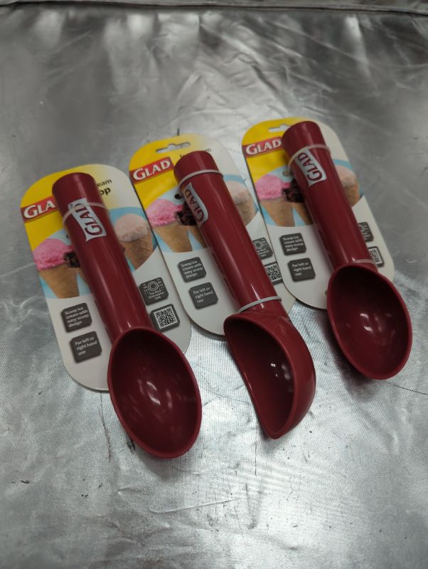 Photo 1 of 3 Pack - GLAD - Ice Cream Scooper - Red