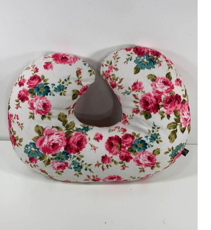 Photo 1 of Kids N’ Such Minky Nursing Pillow Cover for Breastfeeding Pillows, White Floral
