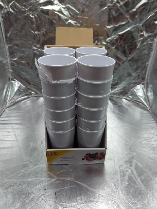 Photo 1 of GLAD - 24 Set - White - 14oz Plastic Tumbler/Cups