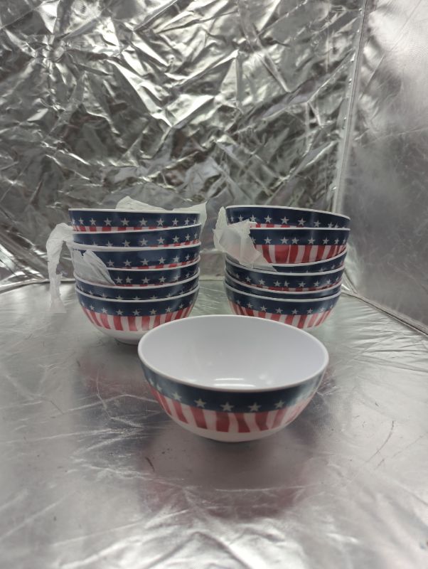Photo 1 of GLAD - Round Plastic Bowls 6" - 13 Pack - Red, White, & Blue