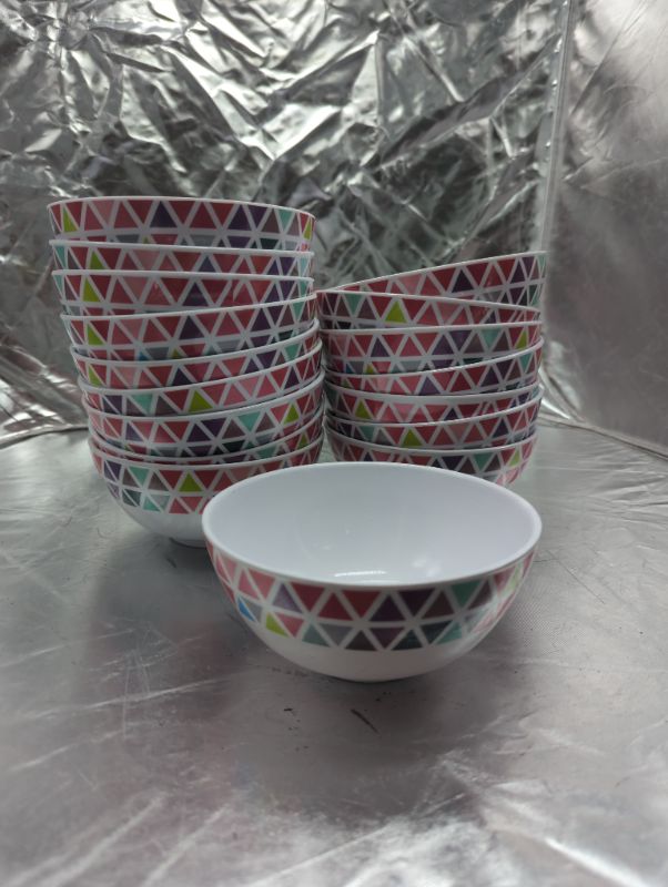 Photo 1 of GLAD - Plastic Circle Bowls 6" - 17 Pack - Geometric Colorful Design