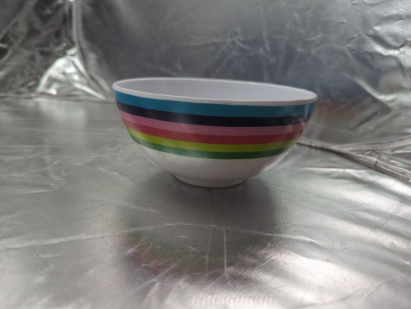 Photo 2 of GLAD - Plastic Circle Bowls 6" - 19 Pack - Colorful Stripped Design