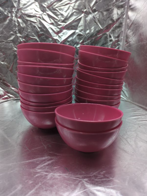 Photo 1 of GLAD - Plastic Circle Bowls 6" - 22 Pack - Pink