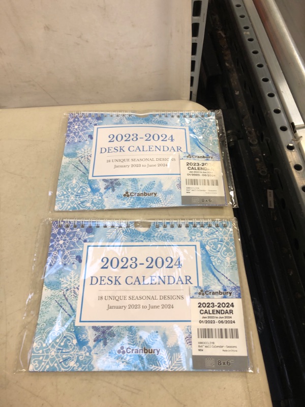 Photo 2 of CRANBURY Mini Wall Calendar 2023 2024 - (8x6, Seasons) Use to June 2024, Small Wall Calendar for Locker, Fridge or Bulletin Board, Includes Stickers 2023 Seasons 2 pack 