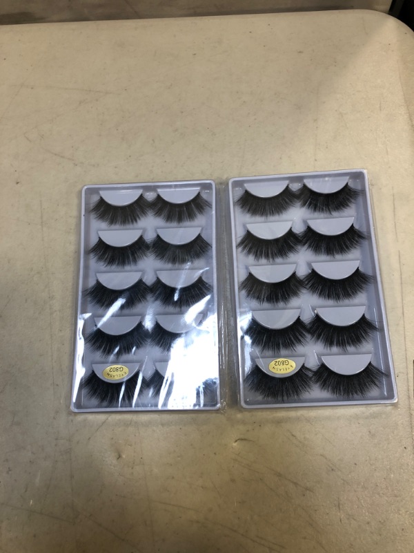 Photo 2 of 5 Pairs False Eyelashes Cat Eye 6D Faux Mink Lashes Fluffy Wispy Natural Fake Lashes (G802) 2 PACK 