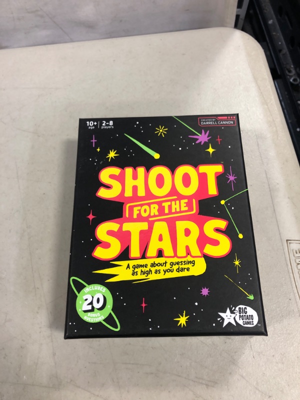 Photo 4 of Big Potato Shoot for The Stars — The Rocket-Powered Trivia Game for Adults and Family — Board Games for Teens, Kids and Aliens Alike
FACTORY SEALED