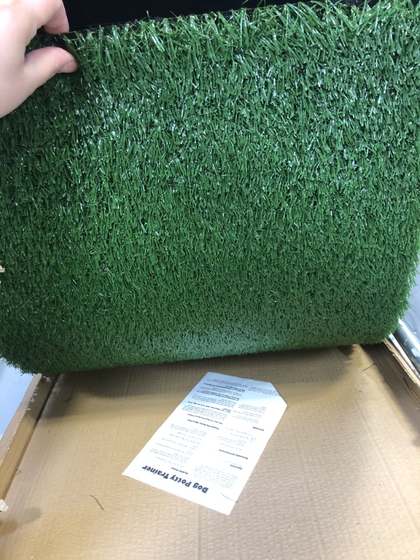 Photo 4 of Artificial Grass Puppy Pee Pad for Dogs and Small Pets - 20x25 Reusable 3-Layer Training Potty Pad with Tray - Dog Housebreaking Supplies by PETMAKER