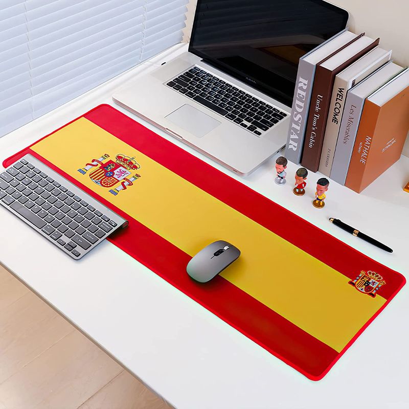Photo 1 of Aersileng 2022 Qatar Soccer World Cup Spain National Anti-Slip Mouse Pad Wrist Protection Gaming Desk Pad for Gaming, Work, Office and Home.
