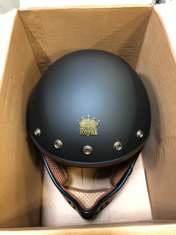 Photo 3 of ROYAL M141 Full face Motorcycle Helmet - DOT Approved - Unisex, Classic, Elegant Design (Matte Black, L) Matte Black Large