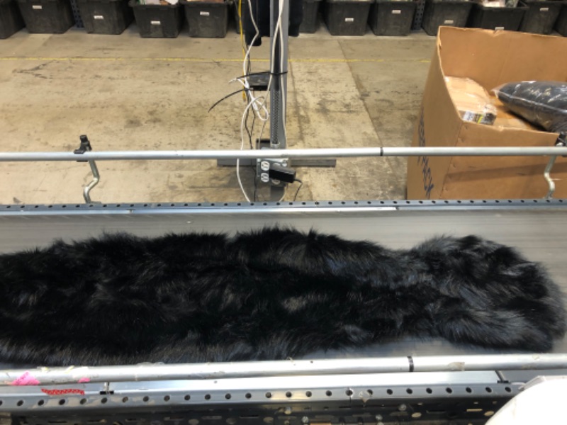 Photo 1 of FAUX FUR SHAWL (BLACK)