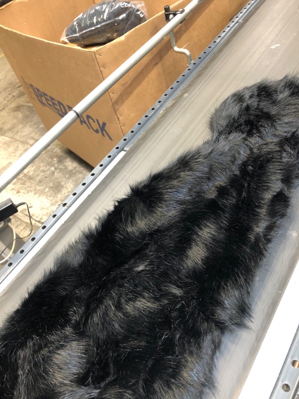 Photo 1 of FAUX FUR SHAWL (BLACK)