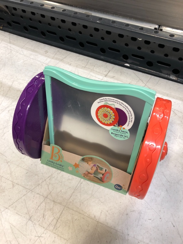 Photo 1 of B. Baby – Baby Activity – Roly-Poly Mirror for Tummy Time – Colorful & Sensory Wheels – Crawling Toy for Newborns, Babies – Looky-Looky – 0 Months +