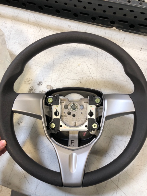 Photo 1 of 14.5 INCH STEERING WHEEL GREY AND SILVER -- UNKNOWN COMPATIBILITY 