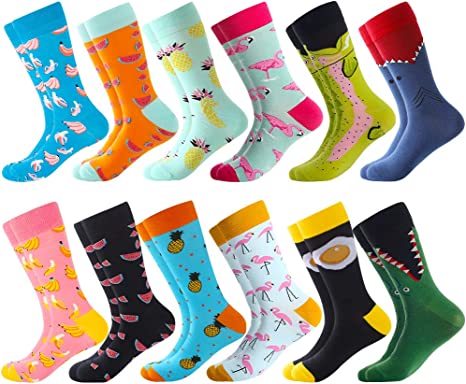 Photo 1 of Men's Fun Dress Socks Novelty Colorful Funky Fancy Funny Patterned Crew Casual Crazy Socks for Men Father