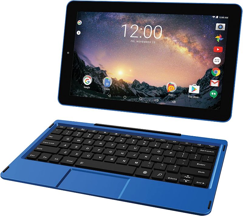 Photo 1 of RCA Galileo 11.5" 32 GB Touchscreen Tablet Computer with Keyboard Case Quad-Core 1.3Ghz Processor 1GB Memory 32GB HDD Webcam Wifi Bluetooth Android 8.1 - Blue