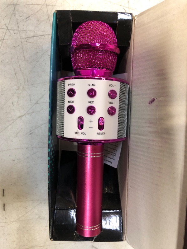 Photo 2 of Kingci Kids Microphone, Girls Toy Microphones for Toddler Singing Bluetooth + 18 Pre-Loaded Nursery Rhymes, Birthday Gifts Toys Microphone for 3 4 5 6 7 8 9 10 12 Year Old Girls Boys purple