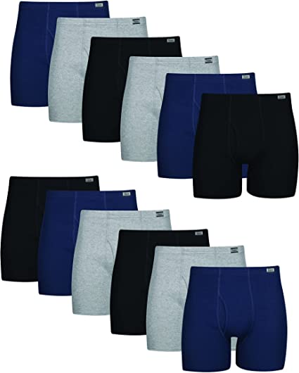 Photo 1 of 12 PACK  SIZE LARGE--- Hanes Men's Underwear Boxer Briefs Pack, Cotton ComfortSoft Boxer Brief for Men, Moisture-Wicking Breathable, Multipack