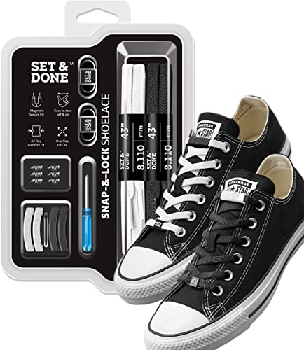 Photo 1 of 
Visit the Set & Done Store
No Tie Elastic Shoelaces Laces with Magnetic Lock - One Size Fits All Adult & Kids