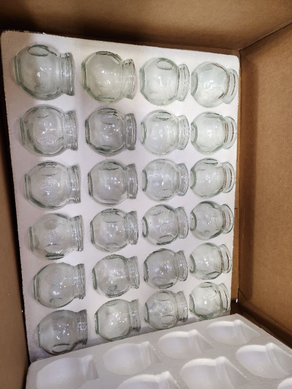 Photo 2 of Glass Fire Cupping Jars with Finger Grips - #3 (Outer Dia. 2.2"), Set of 24 Cups 24 Count (Pack of 1)