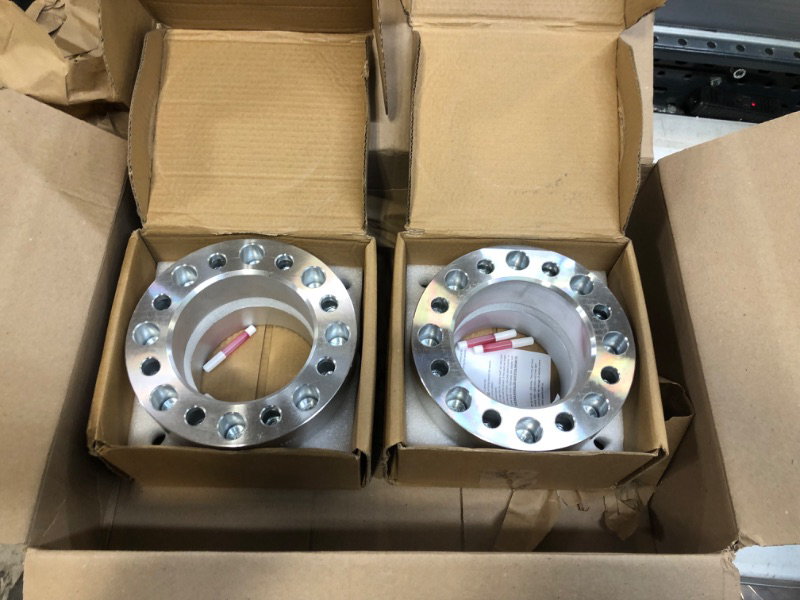 Photo 2 of 8x6.5 to 8x170 Wheel Spacers 2" (50mm) Bore 126.15mm with 9/16"-18 Studs for 1988-1997 Ford F250 F350 | 1992-2014 Ford E150 E250 E350 | 1994-2010 Dodge Ram 2500 3500, 4PCS 8x165.1-8x170 Wheel Adapter