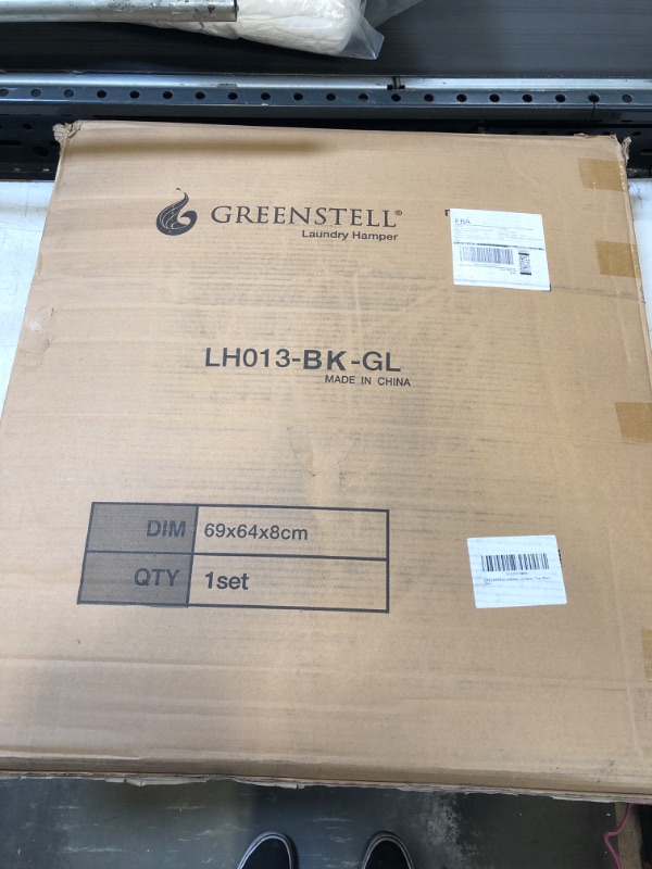 Photo 1 of Greenstell Laundry Hamper with Lid, 125L Large 3 Sections Clothes Hamper with 2 Removable Liner Bags & 5 Mesh Laundry Bags, Handwoven Synthetic Rattan Divided Laundry Basket for Clothes, Toys Black