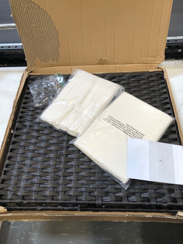 Photo 1 of Greenstell Laundry Hamper with Lid, 125L Large 3 Sections Clothes Hamper with 2 Removable Liner Bags & 5 Mesh Laundry Bags, Handwoven Synthetic Rattan Divided Laundry Basket for Clothes, Toys Black