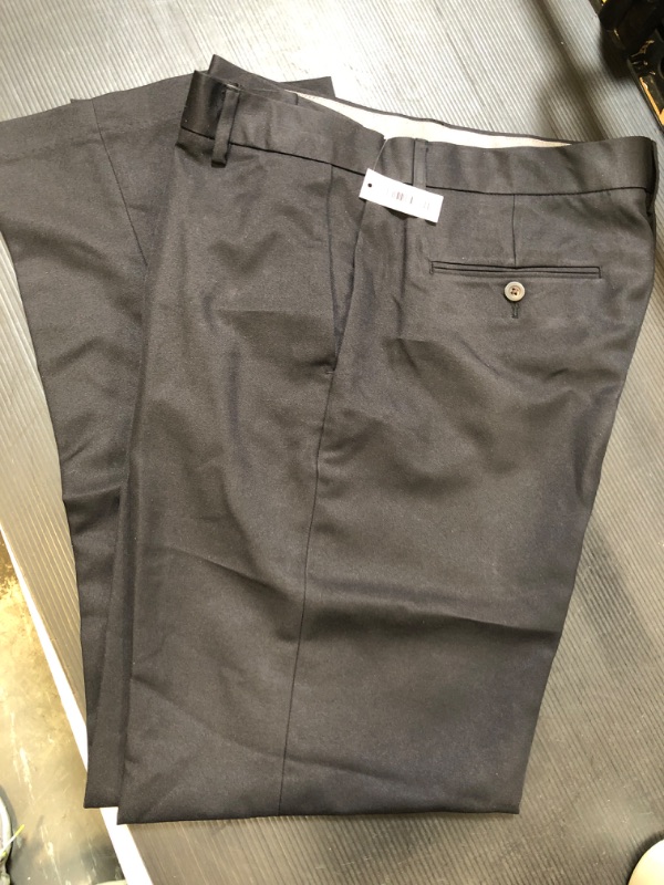 Photo 2 of Amazon Essentials Men's Slim-Fit Flat-Front Dress Pant Polyester Black 36W x 32L