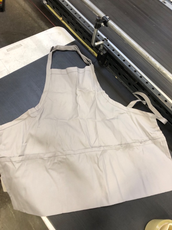 Photo 3 of 3-Pocket Bib Apron with Adjustable Neck and Extra Long Ties - Color Grey