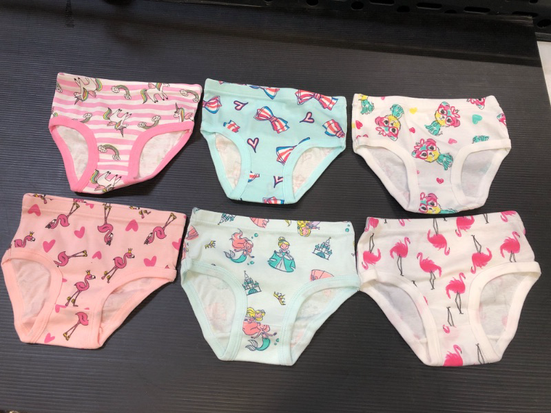 Photo 3 of  Girls Mermaid Underwear Kids Breathable Comfort Briefs Children Panties(Pack of 6)--Size 3