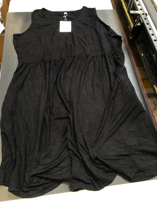 Photo 1 of  Plus Size Women Cotton  Dresses Sleeveless with Pockets - size 3X