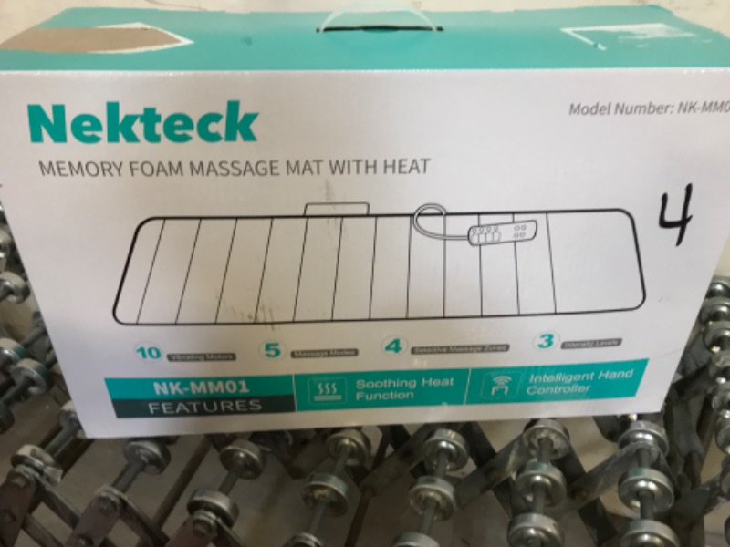 Photo 2 of Nekteck Massage Mat, 10 Vibrating Motors and 4 Heating Pads, Full Body Memory Foam Massage Mattress for Bed, Back Lumbar Leg Massager with Heat